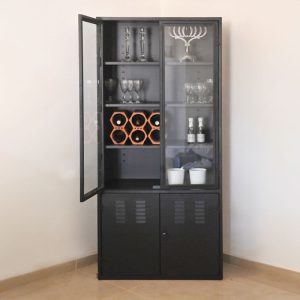 ארון ויטרינה בשילוב זכוכית