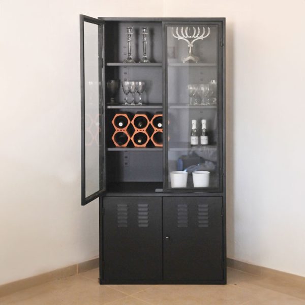 ארון ויטרינה בשילוב זכוכית