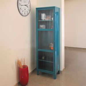ארון גבוה דלת אחת בשילוב זכוכית